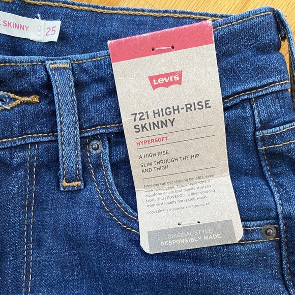 Levi's Women's 721 High-Rise Stretch Skinny Jeans Size 25 - Picture 2 of 8